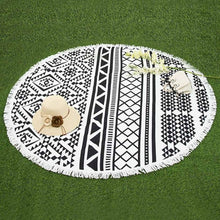 Load image into Gallery viewer, WHQ 600G Round Beach Towel 150CM Geometric Donuts Printed MICROFIBER SHOWER TOWELS Circle Bohemia Bath Towels Shawl Mat Thick